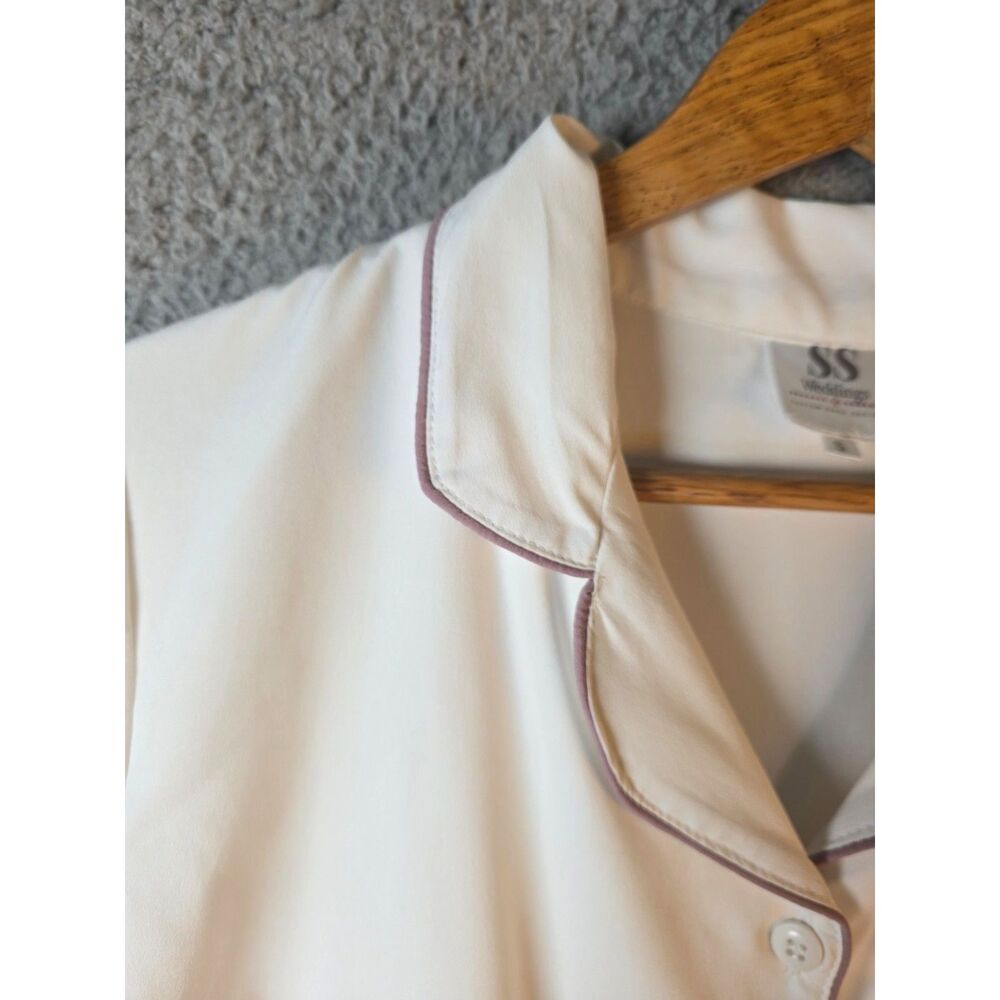 SS Weddings Beige Piped Pajama Shorts Set Small - Picture 13 of 15